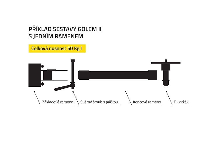 Sestava GOLEM II, malá na trubku a zeď (0130200+105(104)+204+0130106