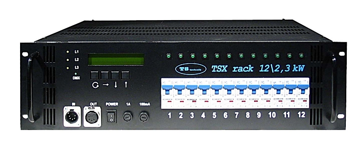 RDS rack 12x2,3 - 12x zásuvka 230V/16A plně digitální