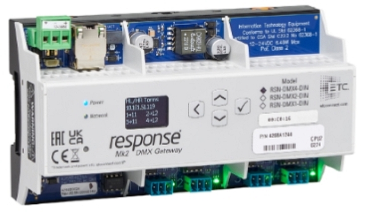Response Mk2 Four-port DMX/RDM DIN rail mounted gateway
