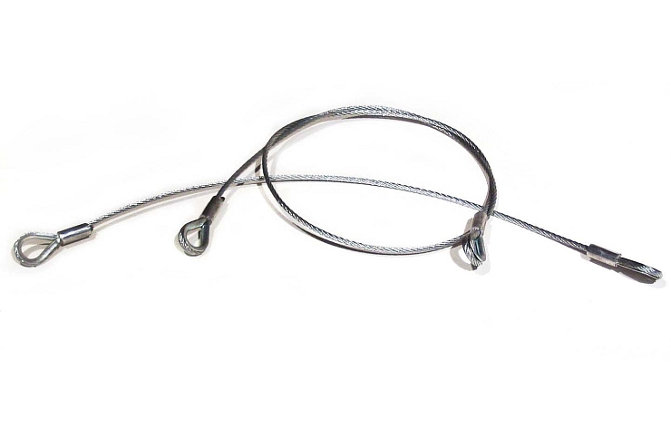 zajišť.lanko 0,50m, 4x0,50m , s očnicemi